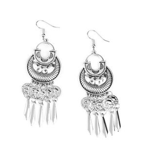 Boho Lightweight Dangle Silver Fishhook Earrings